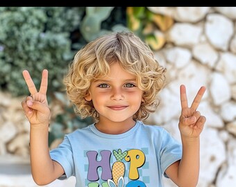 Trendy süßes Ostern Kinder Shirt, lustiges Häschen T-Shirt für Jungen & Mädchen, Ostereiersuche T-Shirt, Kleinkind Frühling Geschenkidee, Geburtstag, Playdate Verschleiß