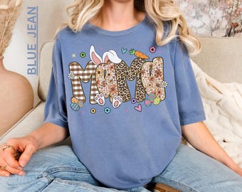 Ostern Shirt für Frauen, süßes Mama T-Shirt, Geparden Print Mama, buntes Frühlings Shirt, Leoparden Print, Mama Geschenk, Pastell Ostern Outfit, trendiges Urlaubs-T-Shirt
