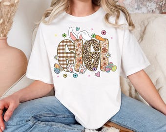 Ostern Shirt für Frauen, süßes Gigi T-Shirt, Geparden-Print Gigi, buntes Frühlings-Shirt, Leoparden-Print, Gigi Geschenk, Pastell-Outfit, Trendy Holiday Tee, Gigi