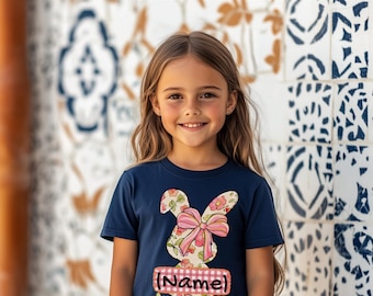 Trendy süßes Ostern Kinder Shirt, lustiges Häschen T-Shirt für Jungen & Mädchen, benutzerdefinierte Eiersuche T-Shirt, Kleinkind Frühling Geschenkidee, Geburtstag, Spiel Shirt