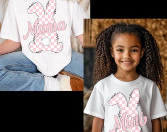 Ostern Shirt, süßes Mama T-Shirt, passende Mama und Mini, buntes Frühlings Shirt, Mama Geschenk, Pastell Ostern Outfit, trendiges Urlaub Tee, passend zu Ostern
