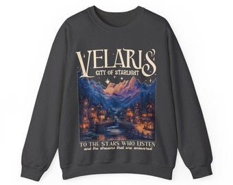 Buchliebhaber Geschenk, Stadt Velaris, Gildan Sweatshirt Rundhalsausschnitt, Frauen Geburtstagsgeschenk, Fantasy Buchclub