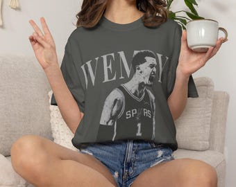 Sporthemd, Herren- und Damen-T-Shirt, Sporen-Fan, Geburtstags-T-Shirt, Baumwollhemd, Komfortfarben, Basketball-Liebhaber, Wemby Merch