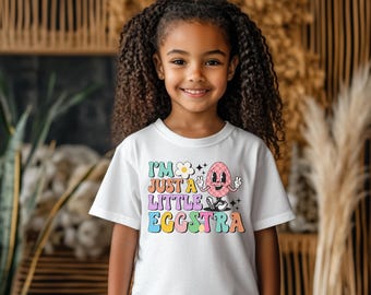 Trendy süßes Ostern Kinder Shirt, lustiges Häschen Shirt für Jungen & Mädchen, Ostereiersuche T-Shirt, Kleinkind Frühling Geschenkidee, Geburtstag, Playdate Shirt