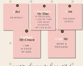 Printable Affirmation Cards | Daily Self-Love Deck | Minimalist Manifestation Cards PDF | Wellness Journal Prompts | Set of 30