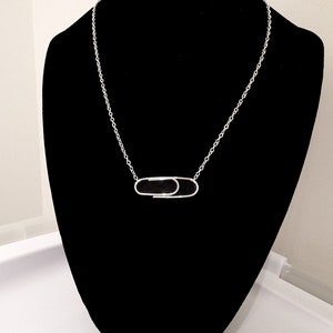 Sterling Silver Paperclip Necklace, Office necklace, Paperclip jewelry, whimsical jewelry