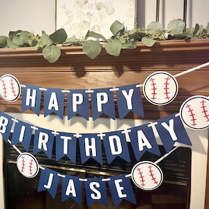 Baseball birthday banner. Baseball birthday party. Baseball first birthday. Baseball 1st birthday. Baseball first birthday banner.