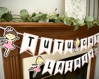 Tutu cute banner. Personalized. Ballerina birthday banner. Tutu cute birthday decorations. Ballerina birthday party. Tutu birthday party.