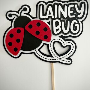 Ladybug Birthday Party Cake Topper. Personalized ladybug cake topper. Ladybug first birthday party.