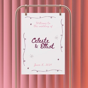 Wedding Welcome Sign Template Whimsical Wedding Sign Large Wedding Sign Template Instant Download Editable Printable Handwritten Wedding