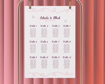 Wedding Seating Chart Template Instant Download Wedding Seating Printable Seating Plan Editable Sign Whimsical Wedding