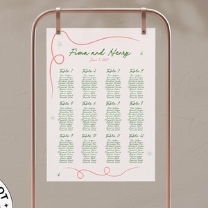 Wedding Seating Chart Template Instant Download Wedding Seating Printable Seating Plan Editable Sign Whimsical Wedding