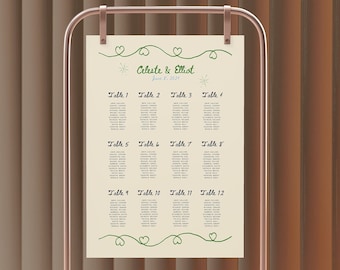 Wedding Seating Chart Template Instant Download Wedding Seating Printable Seating Plan Editable Sign Whimsical Wedding