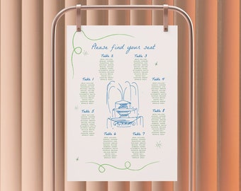 Wedding Seating Chart Template Instant Download Wedding Seating Printable Seating Plan Editable Sign Whimsical Wedding