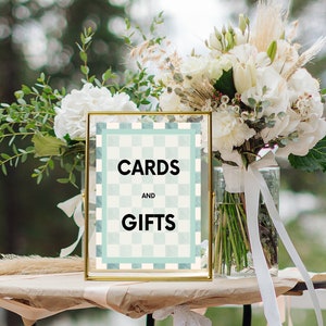 Cards and Gifts Sign Printable Gift Table Sig Wedding Sign Editable Table Top Sign Instant Download Colorful DIY Modern Canva
