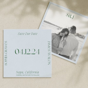 Save the Date Template Minimal Save The Date With Photo Editable Save The Date Canva Template Instant Download Modern Save Our Date