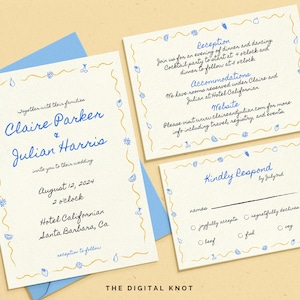 Hochzeitseinladung Set Vorlage Skurrile Hochzeit Illustrierte Hochzeitseinladung Vorlage Zielhochzeit Sofortiger Download Hand Written