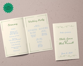Wedding Ceremony Program Handwritten Wedding Program Template Printable Program for Wedding Editable Program Ceremony Order of Service