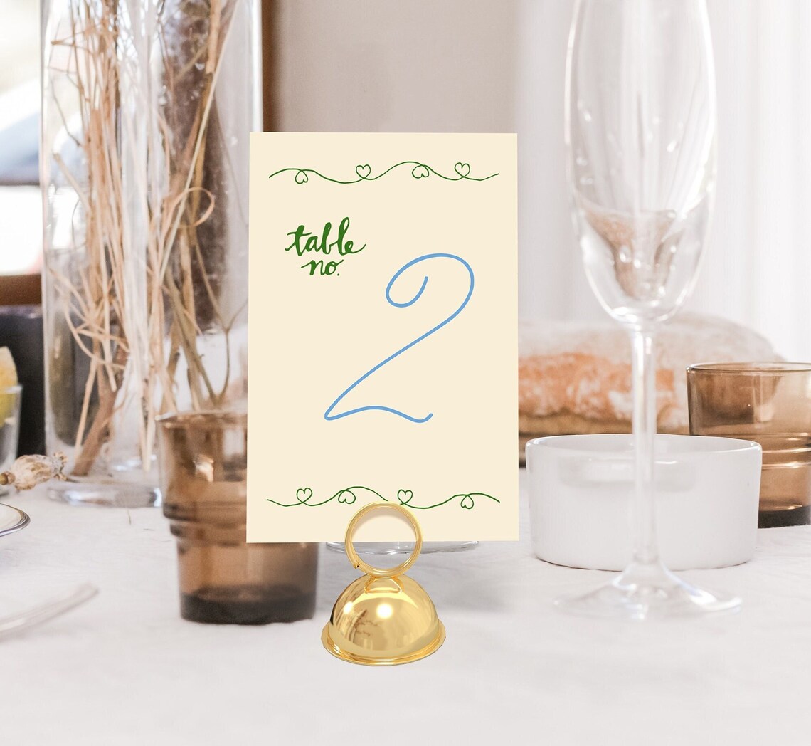 Reception Table Numbers Template Wedding Table Numbers Etsy