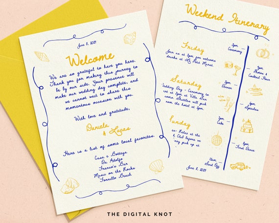 Wedding Welcome Letter Template Whimsical Wedding Letter Wedding Welcome Bag Note Wedding Events Timeline Printable download Editable