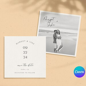Save the Date Template Minimal Save The Date With Photo Editable Save The Date Canva Template Instant Download Modern Save The Date