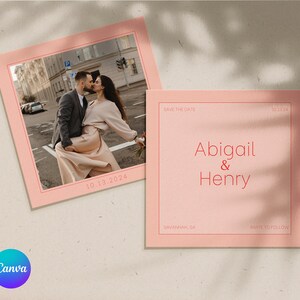 Save the Date Template Minimal Save The Date With Photo Editable Save The Date Canva Template Instant Download Modern Save The Date