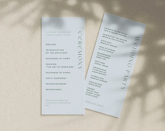 Wedding Ceremony Program Wedding Program Template Printable Program for Wedding Editable Program Ceremony Order of Service