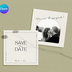 Save the Date Template Minimal Save The Date With Photo Editable Save The Date Canva Template Instant Download Modern Save The Date