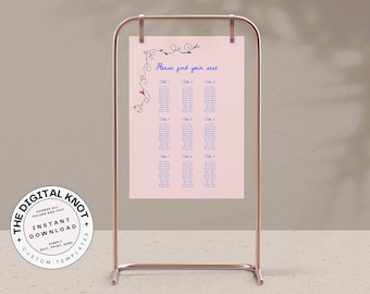 Wedding Seating Chart Template Instant Download Wedding Seating Printable Seating Plan Editable Sign Whimsical Wedding