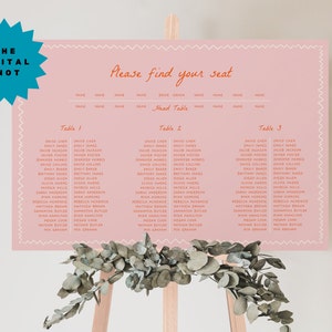 Wedding Seating Chart Template Instant Download Wedding Seating Printable Seating Plan Editable Sign Long Table Whimsical Wedding