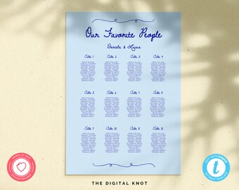 Wedding Seating Chart Template Instant Download Wedding Seating Printable Seating Plan Editable Sign Whimsical Wedding