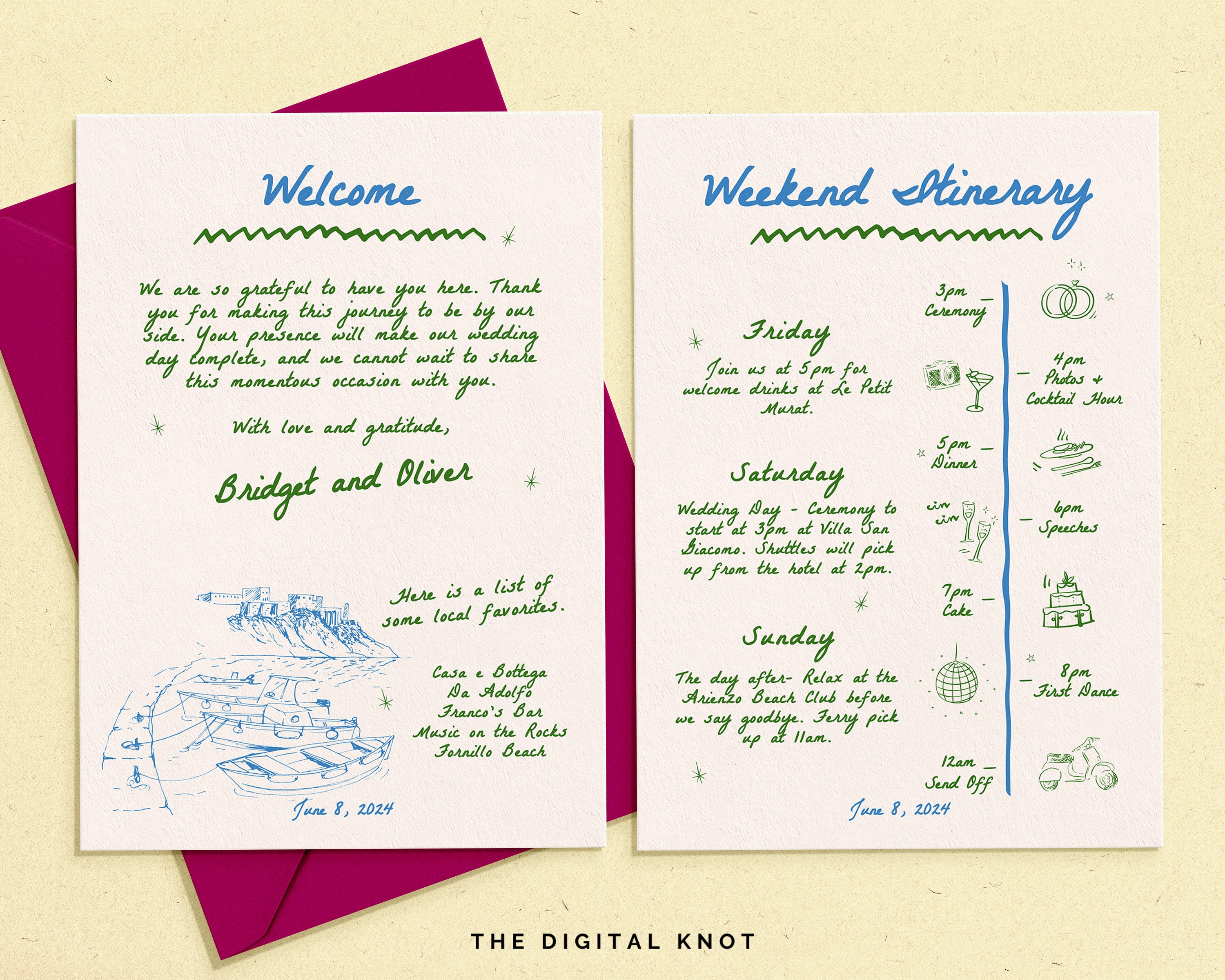 Wedding Welcome Letter Template Whimsical Wedding Letter Wedding Welcome Bag Note Wedding Events Timeline Printable download Editable