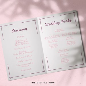 Hochzeit Zeremonie Programm Handgeschriebene Hochzeit Programm Vorlage Druckbares Programm für Hochzeit Bearbeitbare Programm Zeremonie Order of Service