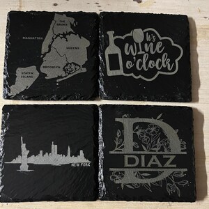 Slate coaster Custom Personalized 4 pack