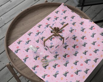 2025 - Pink Birthday Gift Wrap English Bulldog Custom Wrapping Paper for Girl Dog Lovers Pet Lover Gift Wrap Girl Dog Owner Gift Wrap