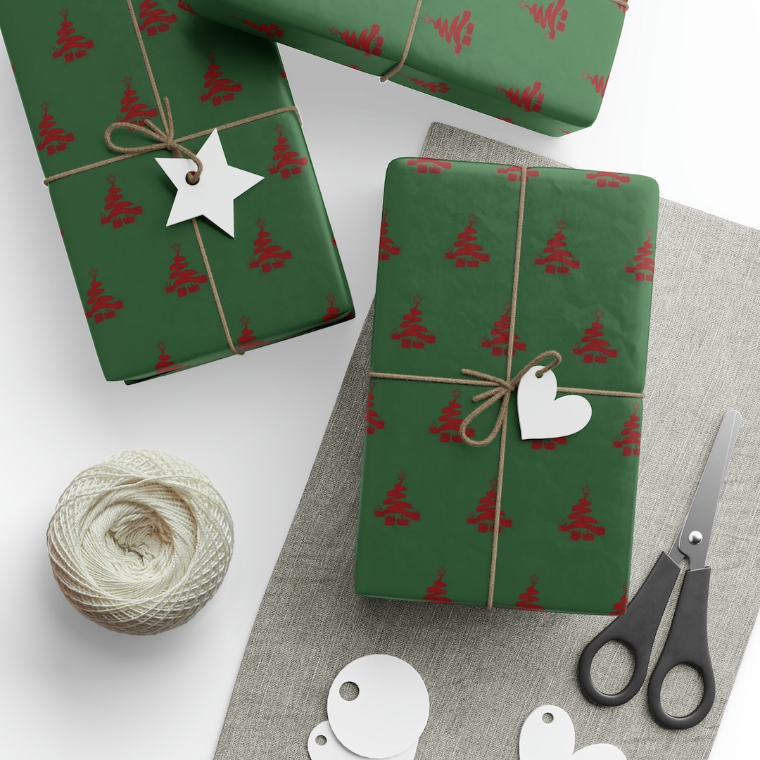 Christmas Custom Wrapping Paper Hunter Green Wrapping Paper - Etsy