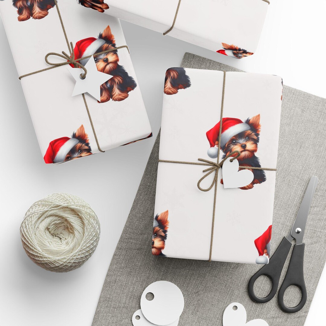 Yorkie Wrapping Paper 2025 - Yorkshire Terrier Wrapping Paper Festive Christmas and Holiday ...