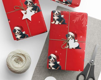 2025v1 - Australian Shepherd Christmas Wrapping Paper gift wrap holiday roll