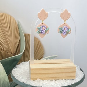Floral Polymer Clay Earrings lightweight earrings