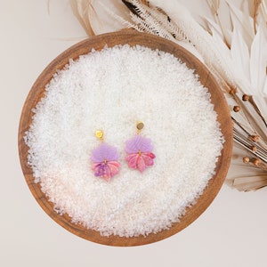 Lotus Polymer Clay Earrings lightweight earrings statement earrings floral earrings beachy earrings