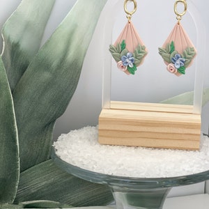 Floral Polymer Clay Earrings lightweight earrings statement earrings