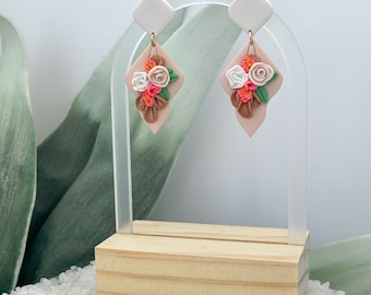 Pendientes Boho Floral Arcilla Polimérica
