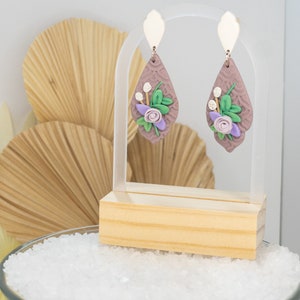 Floral Polymer Clay Earrings lightweight earrings statement earrings