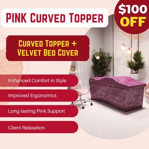 PRASNE Luxurious Curved Lash Bed Topper - Ergonomic Massage Bed FoamTopper  Wave Mattress Support The Body 30D High Density Foam - Black