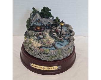 Thomas Kinkade Wasserfall Cottage by the Sea Skulptur