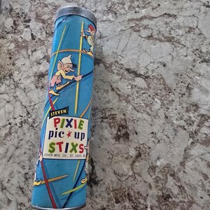 Vintage Pixie Pic Up Stixs Toy Game Tube Steven MFG Company St Louis