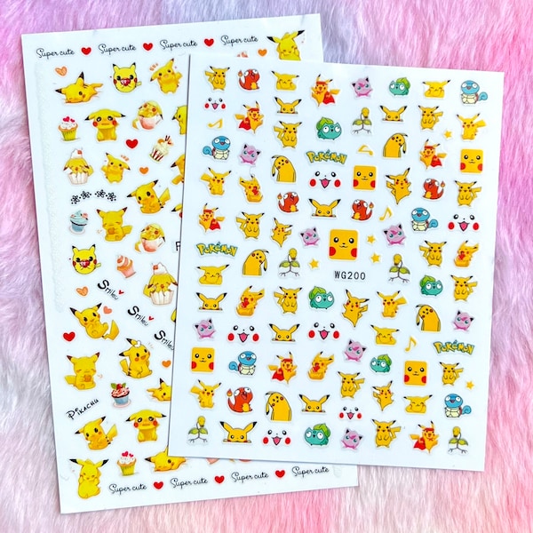 Pika Nail Stickers Cartoon Nail Stickers