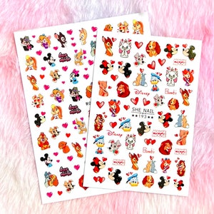 Autocollants pour ongles de mélange de dessins animés Autocollants pour ongles Disney