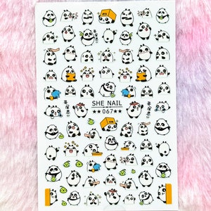 Pegatinas de uñas de dibujos animados de panda