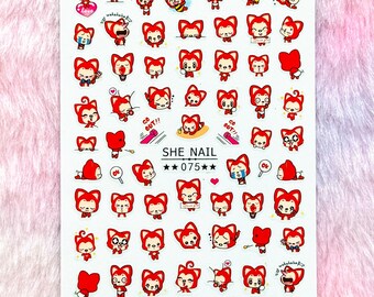 Fox Cartoon Nail Stickers
